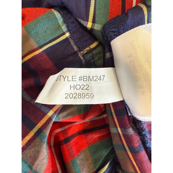 J.Crew Factory Navy Plaid Smocked Tiered Midi Dress, Size XL - Picture 8 of 8